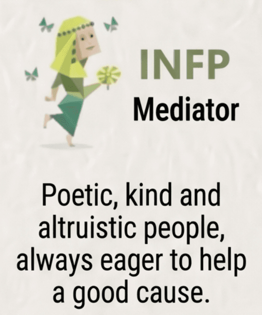 INFP (Mediator) personality type character illustration for dream analysis